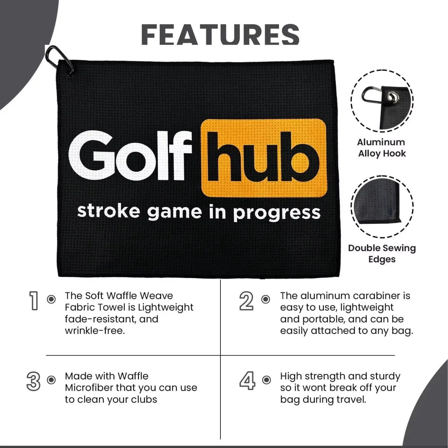 Funny Microfiber Premium Golf Towel,Printed Golf Towels for Golf Bags for Men&Women, Great Golf Accessories for Men Golfers