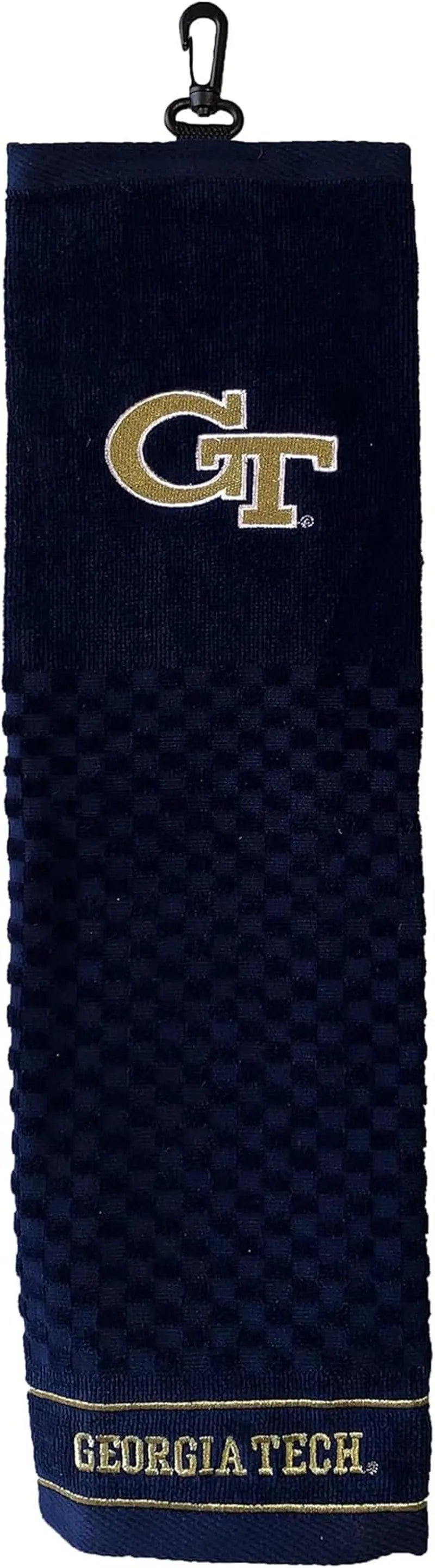 NCAA Embroidered Golf Towel, Checkered Scrubber Design, Embroidered Logo