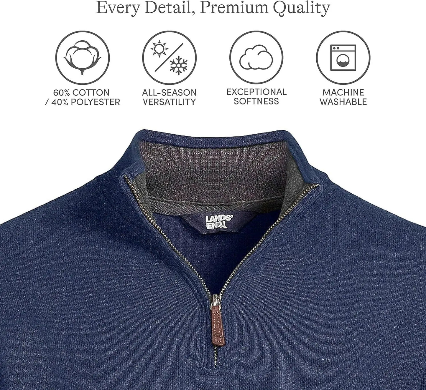 Bedford Rib Quarter Zip Pullover Sweater