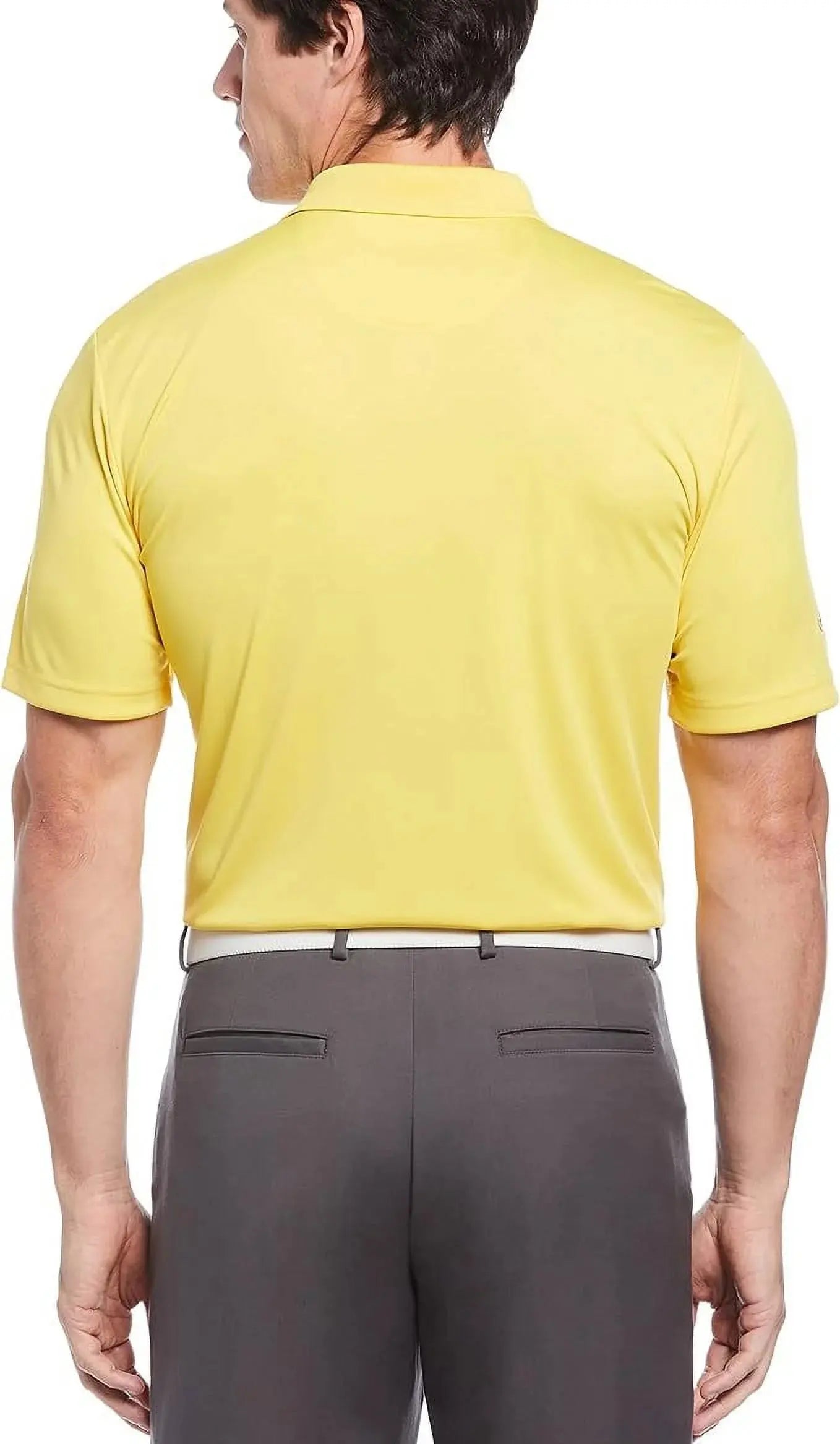 Men'S Solid Short Sleeve Golf Polo, Lemon Zest, Medium