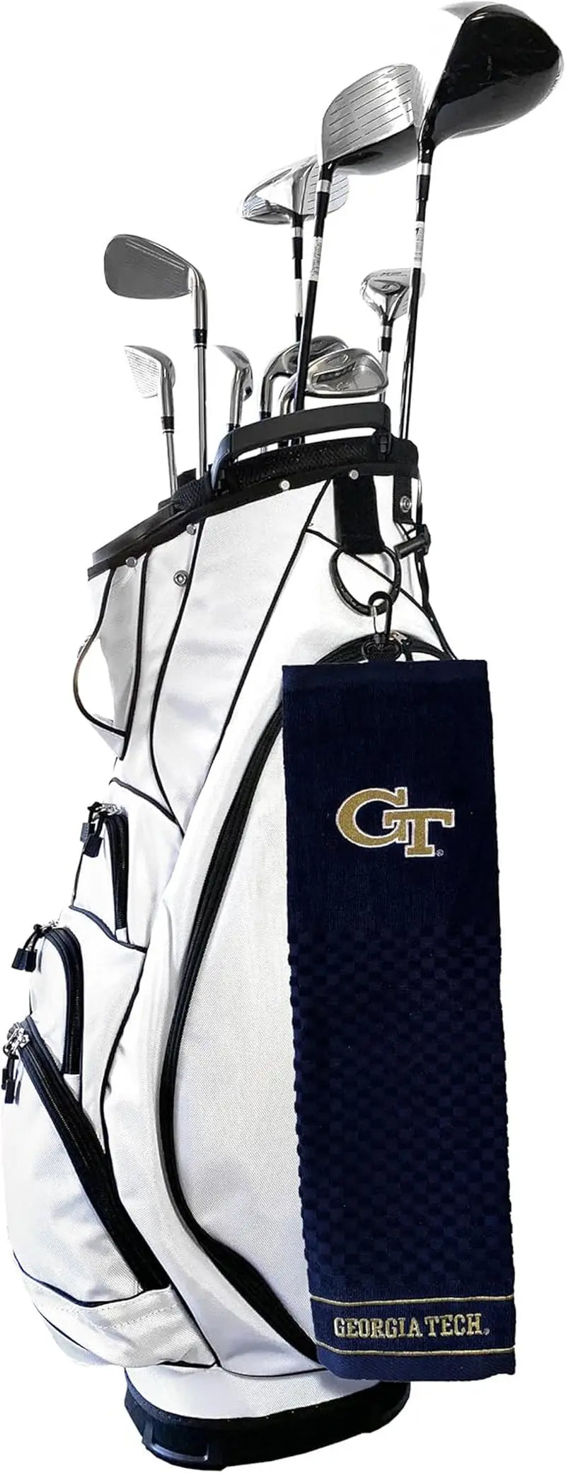 NCAA Embroidered Golf Towel, Checkered Scrubber Design, Embroidered Logo