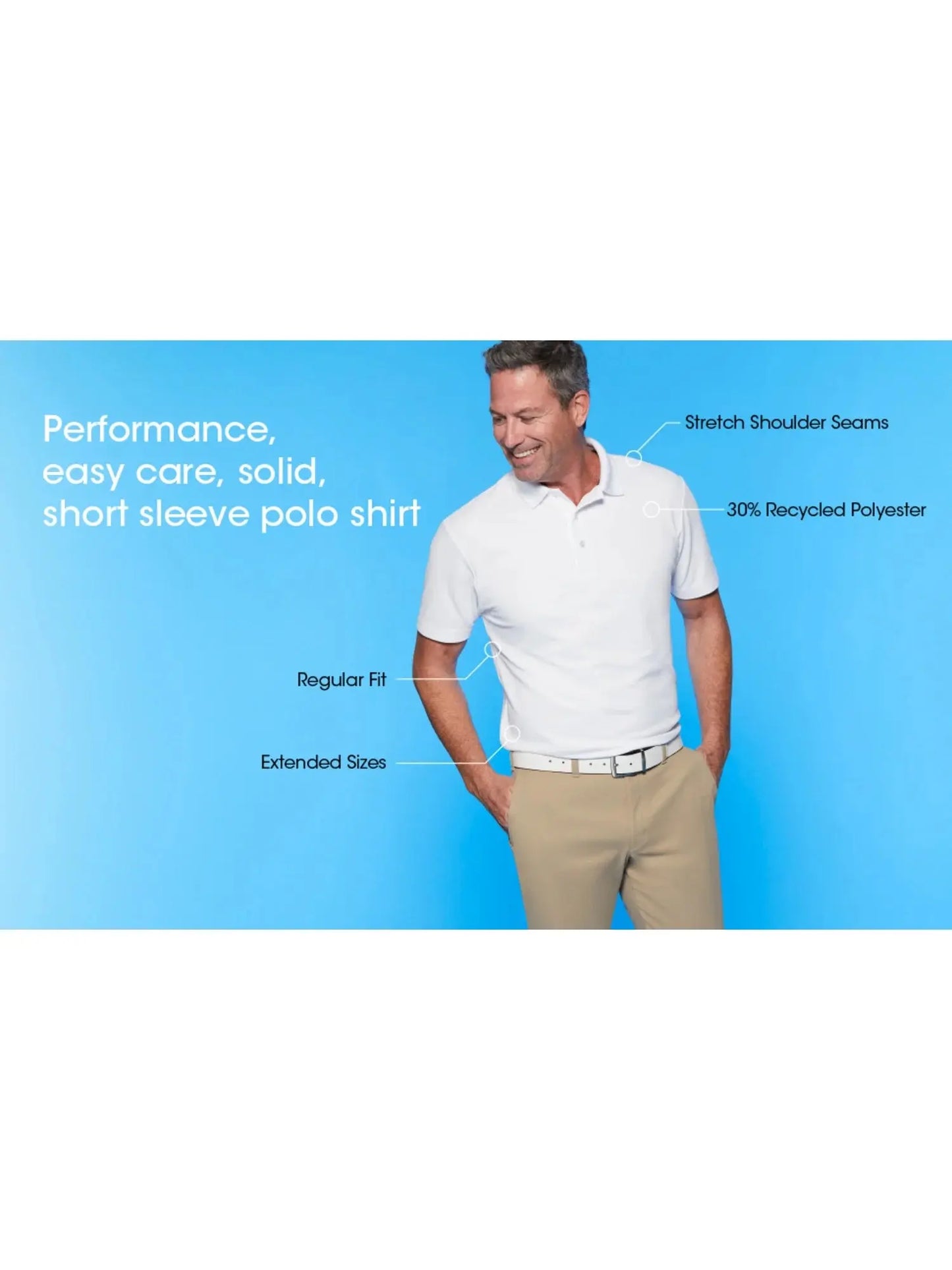 Men'S & Big Men'S Performance Solid Polo Shirt with Short Sleeves, Sizes S-5XL
