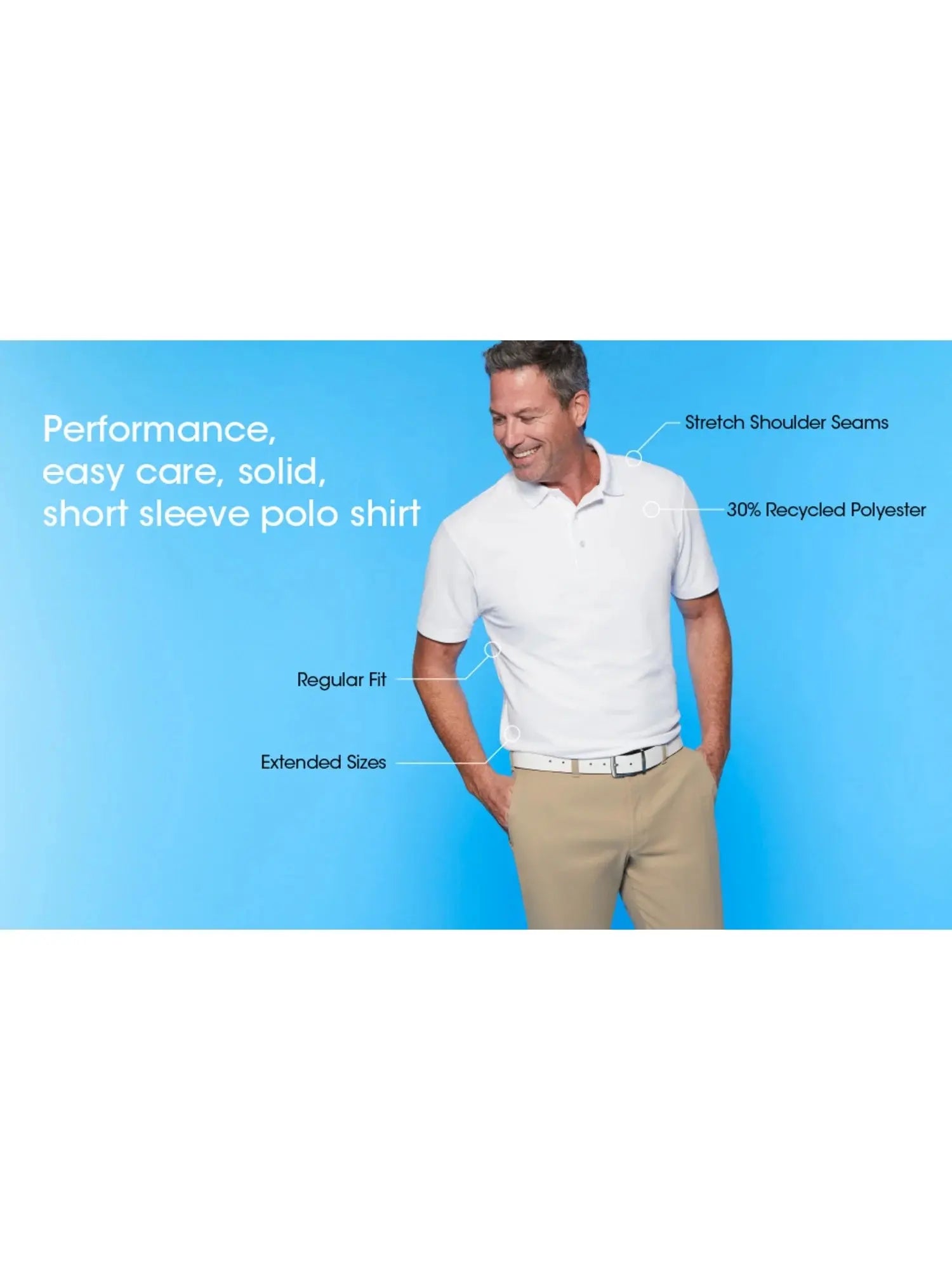 Men'S & Big Men'S Performance Solid Polo Shirt with Short Sleeves, Sizes S-5XL