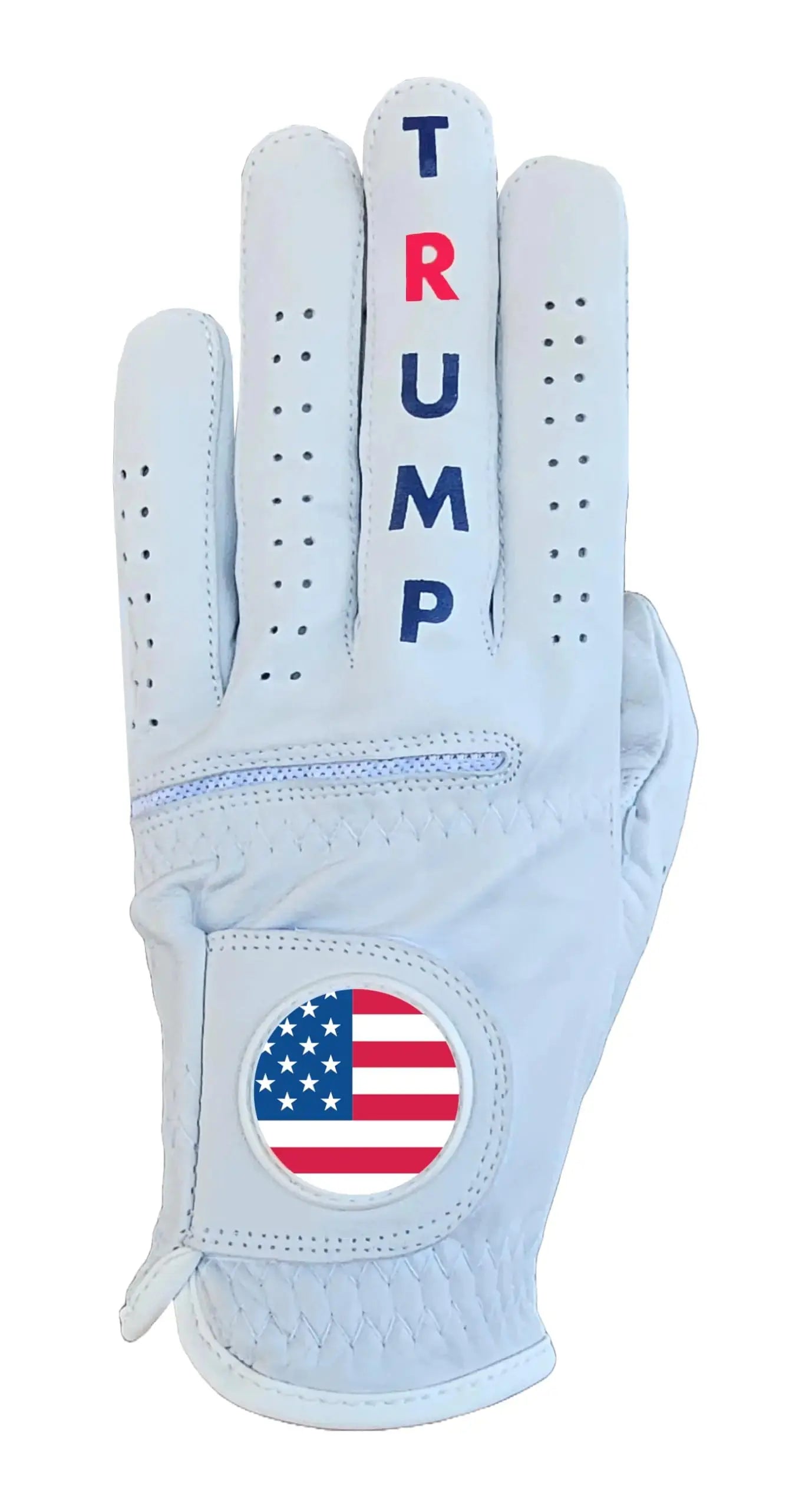 Trump MAGA Golf Gloves Men’s - Cabretta Leather Golf Gloves with President Donald Trump Shocker Golf Gloves Golf Attire and Essentials for Men Fun Golfer Gag Gift Right or Left Hand SM to XXL Averrone